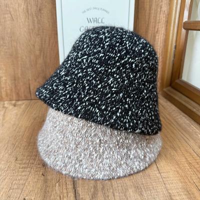 Lazy Wind Mixed Color Granular Knitted Basin Hat Women's Autumn and Winter Small Fragrant Wind Texture Bucket Hat Simple Bucket Hat Wholesale