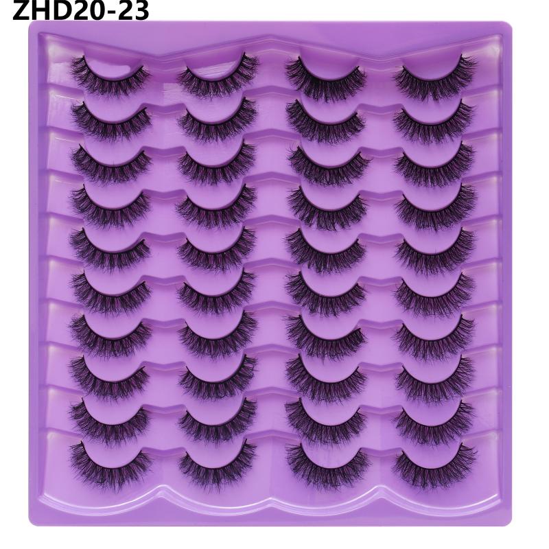 20 Pairs Faux Mink Lashes 3D Fluffy Natural Lashes Makeup False Eyelashes Russian Strip Lashes Eyelash Extension