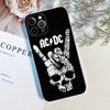 Custodia in TPU Trasparente AC Back In Black DC per iPhone 17 11 12 13 14 15 16 Pro Max 16 Plus Cover