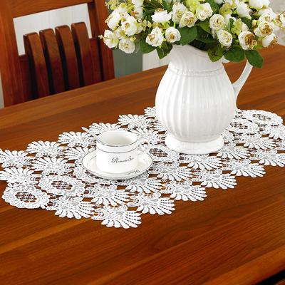 Caminho de mesa vazado branco europeu bordado bandeira de mesa capa de mesa renda vazada jogo americano almofada de café decoração de casamento