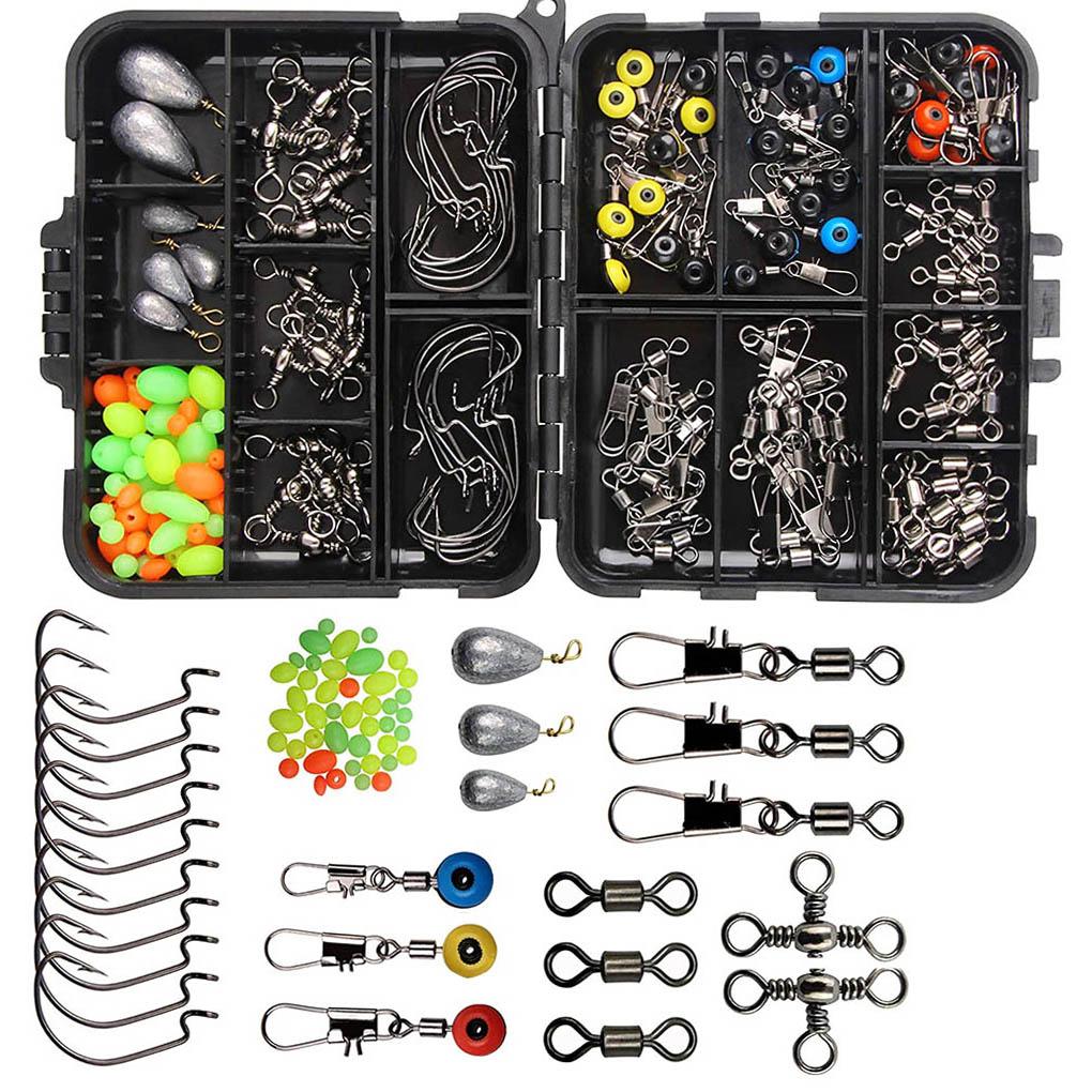 Fishing Tackles Set Professional Replacement Fittings Outdoor Fisherman Angling Kit Accessories with Storage Box