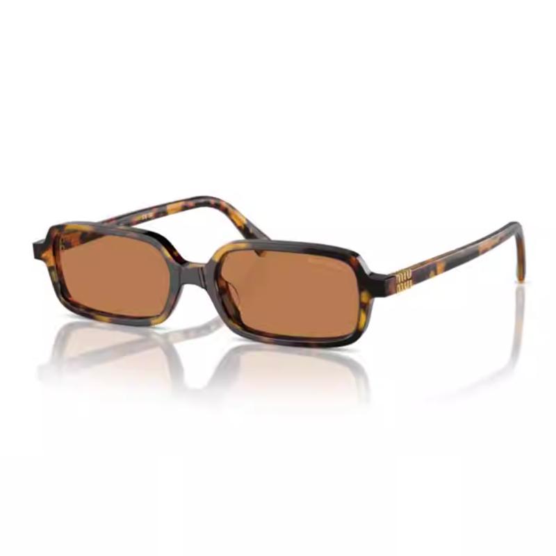 MIU MIU Logo Decorated Rectangular Sunglasses Unisex Sunglasses Tortoise 0MU11ZSFVAU2Z152