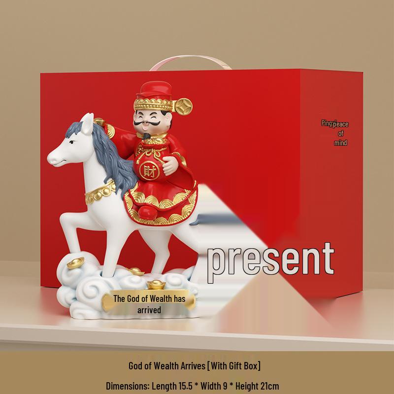 God of Wealth Ornament: Year of the Horse Money-Attracting Decoration Gift
