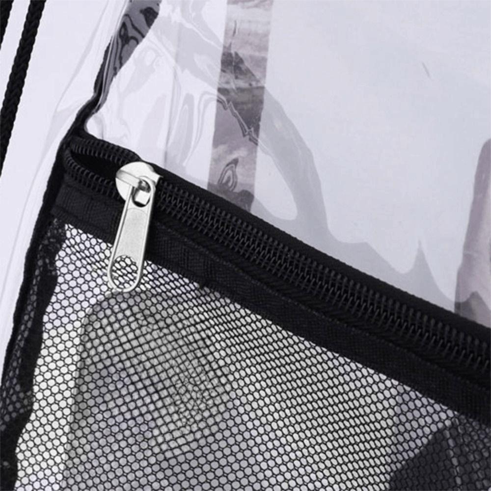 Large Capacity Drawstring Backpack Foldable Jelly Bag Simple PVC Transparent Bag Men