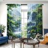 2 Pieces Stunning Forest Waterfall Landscape Curtain for Home Decor Rod Pocket Window Treatment for Bedroom Office Kitchen