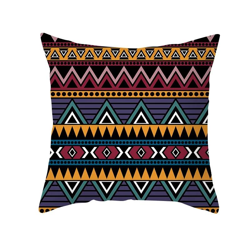 Bohemian Geometric Retro Printed Pattern Polyester Cushion Cover for Home Living Room Sofa Decoration Throw Pillow Pillowcase