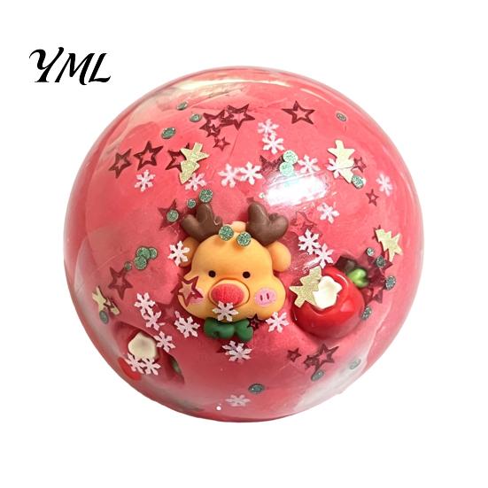 Xmas Theme Sensory Toy 1/4Pcs Christmas Stress Ball Fidget Toy, Anxiety Relief Squeezable Ball, Party Favors for Adults and Kids Soft Balls