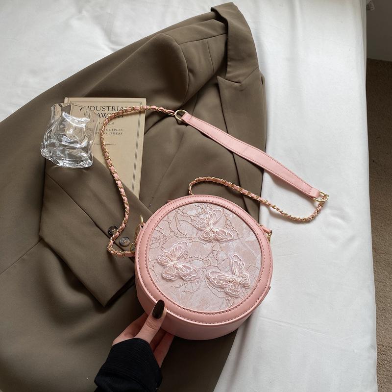 Niche Chinese Style Fashion Three-dimensional Butterfly Women's Small Bag 2025 New Chain Shoulder Crossbody Small Round Bag