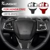 Carbon Fiber Style Steering Wheel Panel Sticker for Honda Civic X 10th Gen 2016-2021 Interior Trim Decal