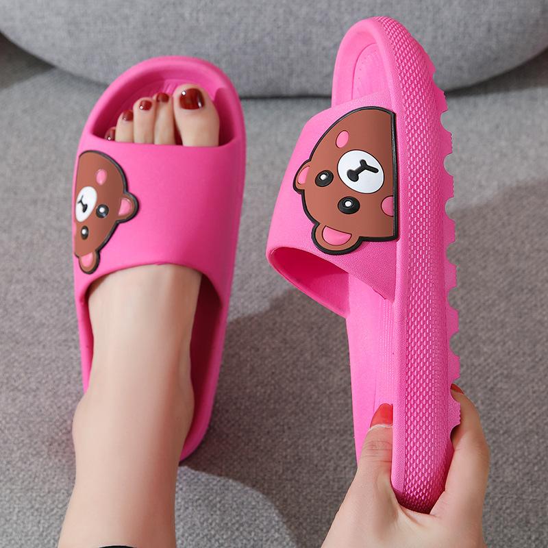Thick-soled slippers Sweet and cute wind bear home slippers Household summer cool slippers