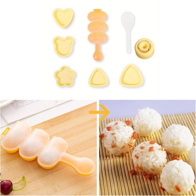 Kreatives Reiskugel-Formen-Set DIY Sushi Onigiri Maker Bento-Werkzeug für Kinder Dreieck Herz Bär Panda Form Einfaches Sushi-Herstellungs-Set