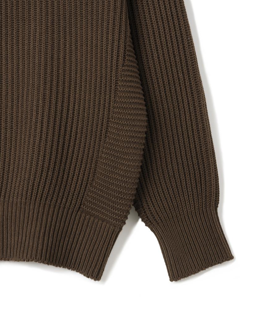 KNITTED Cotton Minimalist Round Knit Brown