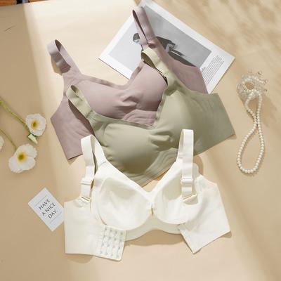 Damen Nahtloser BH Sommer Eis Seide Kühlender BH Push Up Ohne Bügel Sport-BH Dünn Weich Stützend Anti-Hänge-BH