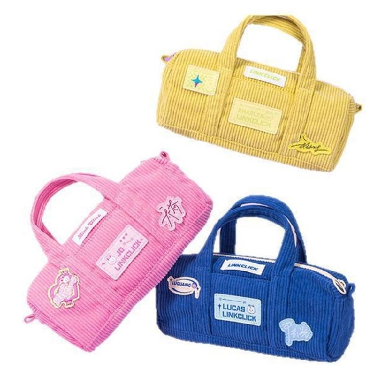 Large Corduroy Pencil Bag Handheld Pencil Case Crossbody Pencil Pouches Travel Makeup Storage Bag for Office School 1