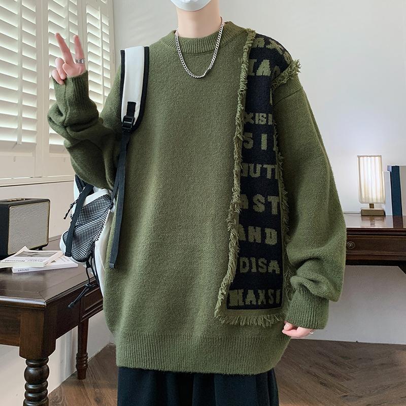 

Осенние и зимние молодежные свитера для студентов и юношей Трикотаж для детей Линия одежды для детей Толстые теплые топы XS зелёный