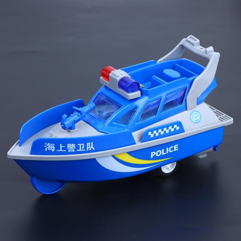 Inertia Toy Boat Police Fire Patrol Ship Model Friction Powered Toy For Kids Boys And Girls Birthday Gifts