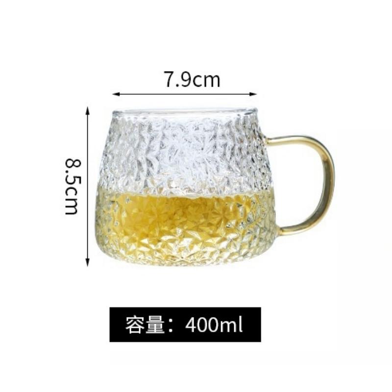 

350 мл/400 мл Стеклянная чашка «Роза» с ручкой, бытовая чашка для завтрака для сока, кофе, прозрачная кружка, милая чашка для чая, молока, стеклянные бокалы 350-400ml