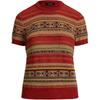 Polo Geometric Striped Ribbed Crew Neck Short Sleeve T-Shirt Women T-Shirts Red 200971321-001
