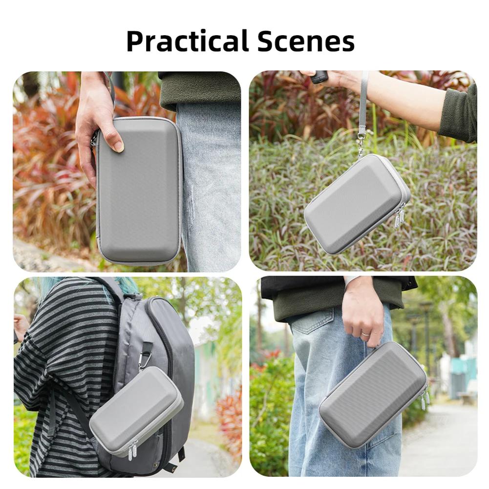 For DJI Osmo Mobile 7/7 Pro Carrying Case Portable Storage Bag Waterproof Travel Case with Mesh Pocket Handheld Gimbal Accessory