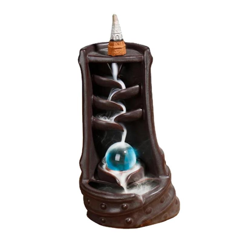 

Водопадная курильница для благовоний, керамическая курильница с обратным потоком, подставка для благовоний Создайте расслабляющую атмосферу ароматерапии у себя дома!