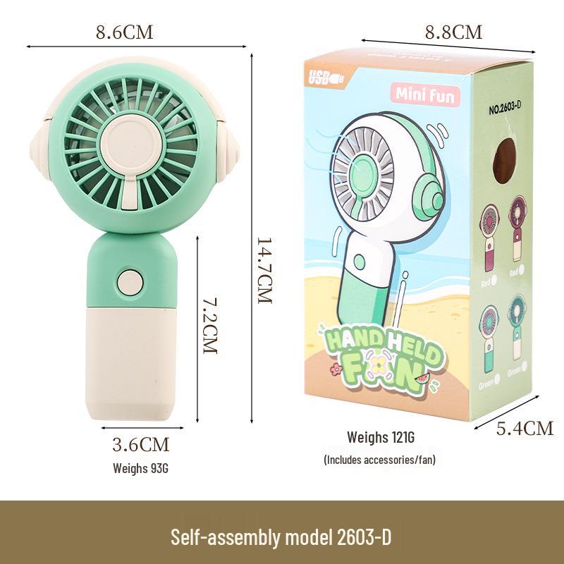 

USB Rechargeable Portable Cartoon Handheld Fan - Summer Office Fun