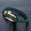 Gold Color Stainless Steel Shackle Bracelet Simple Double Strand Nautical Rope Bracelets for Men Women Handmade Jewelry