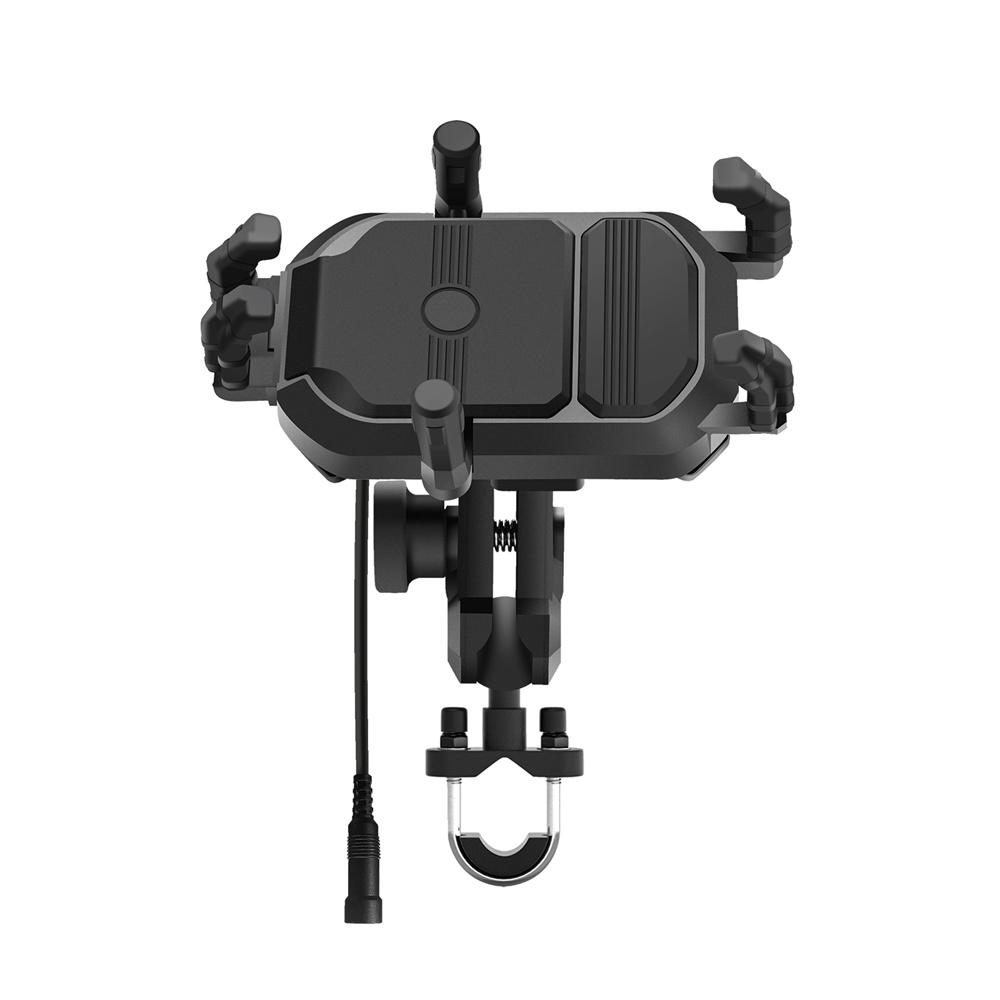 Motorcycle Handlebar Phone Holder 15W Wireless Charger QC3.0 360 ° Rotatable