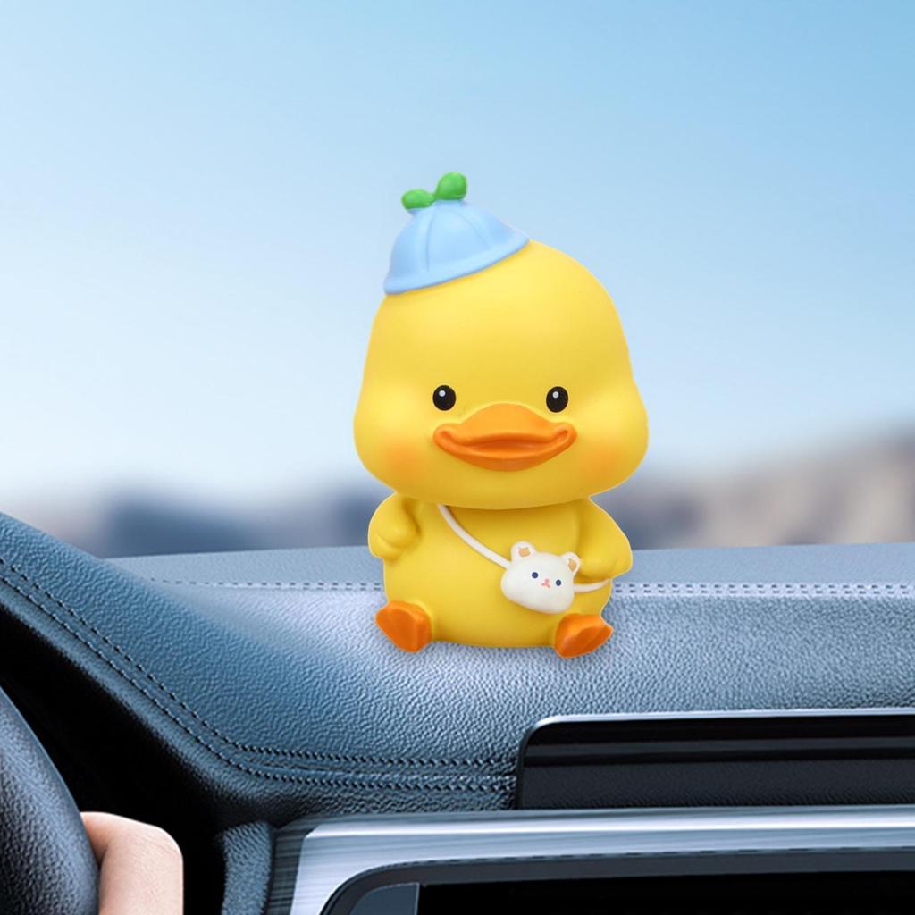 Shaking Head Car Decoration Crafts Duck Statue for Home Bedroom Office