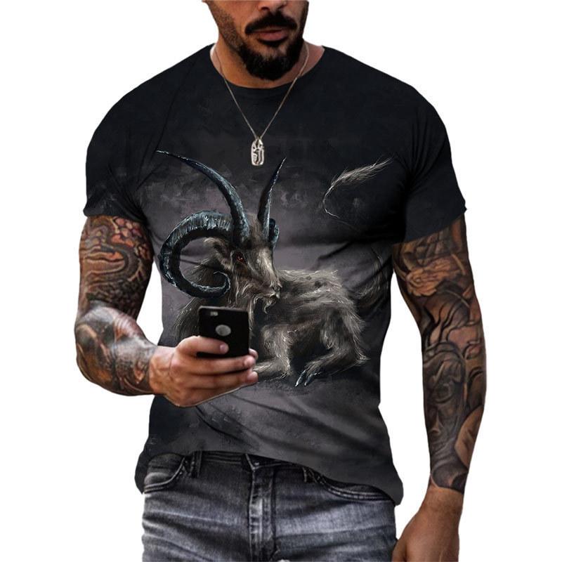 3D Printed Trend Men's Casual Round Neck Fashion Short Sleeved T-shirt Top