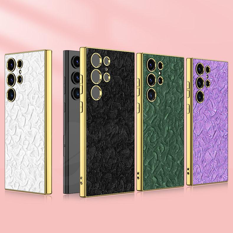 

Роскошный кожаный чехол с цветочным покрытием для Samsung Galaxy S23 Ultra 5G, мягкий защитный чехол из ТПУ для S23 Plus S23Ultra, защитные чехлы для объектива