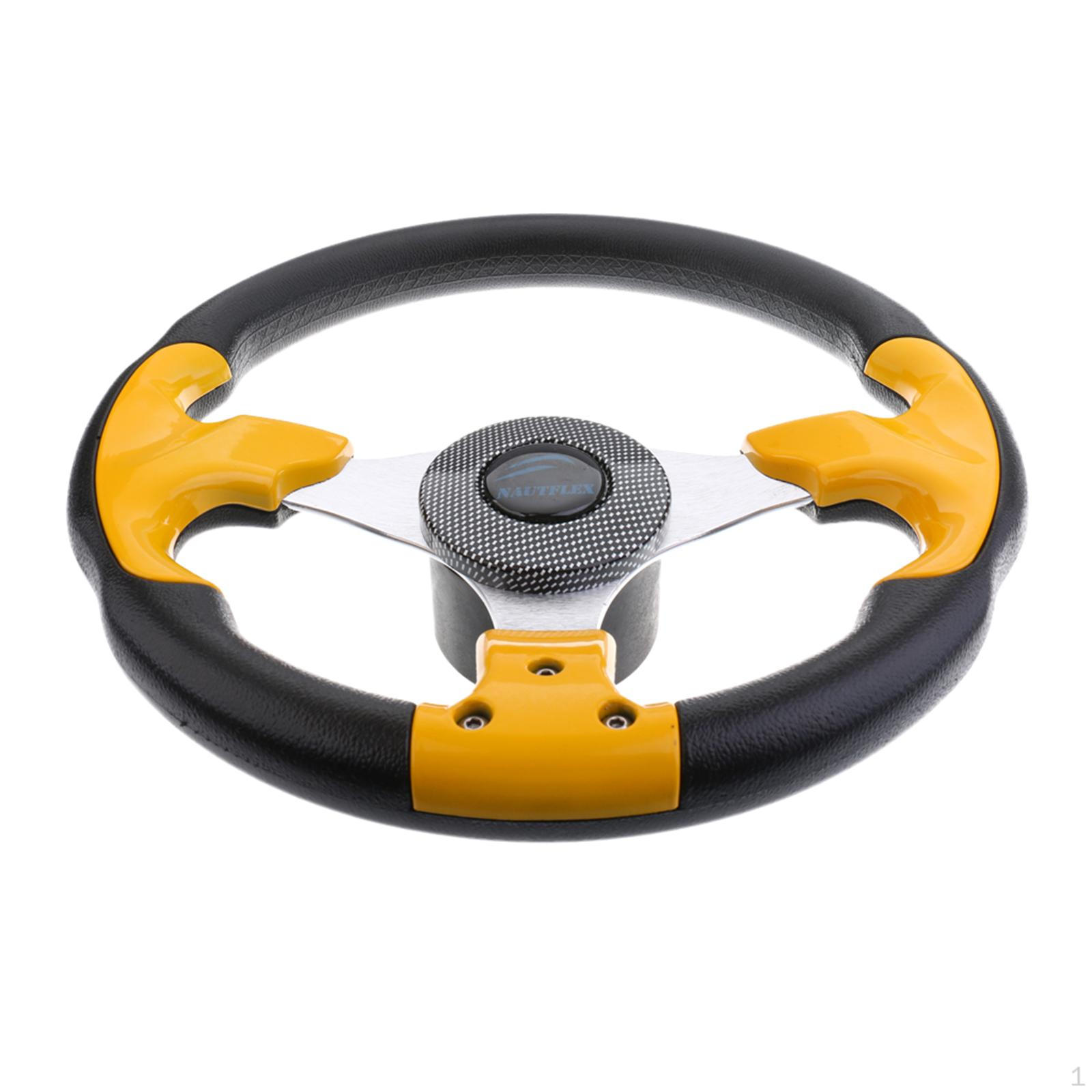 

Replacement 315mm 3/4 inch 3 Spoke Aluminum Alloy Boat Steering Wheel & Soft foam material grip