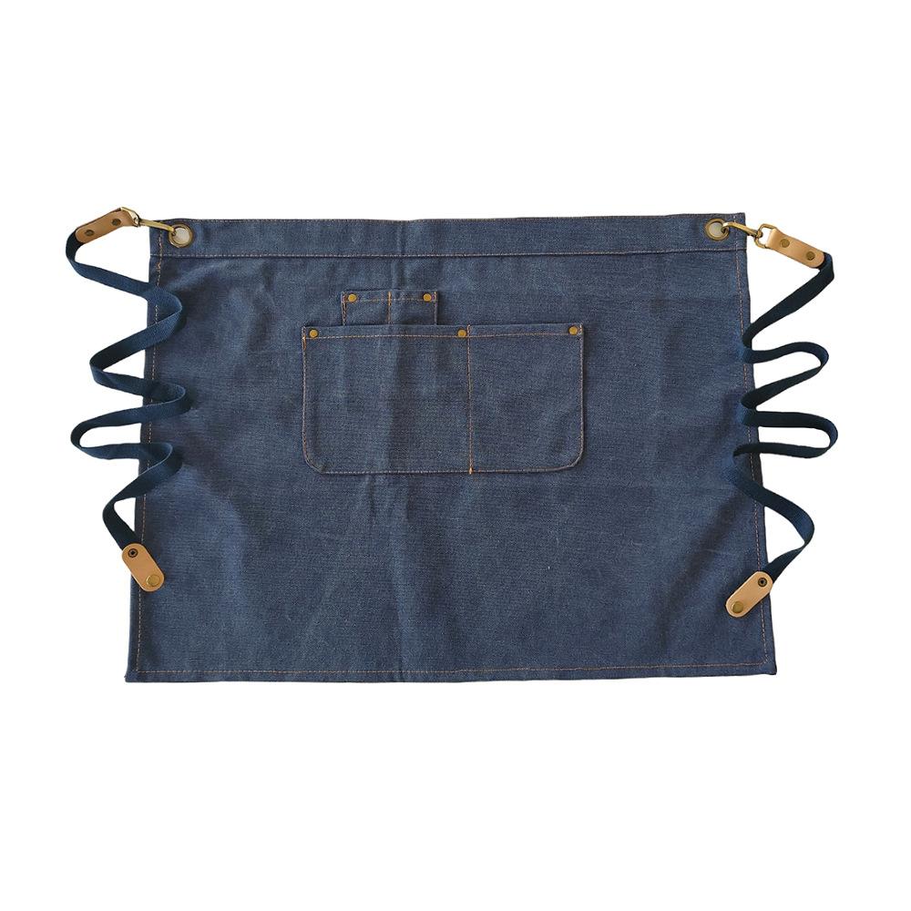 New canvas half apron restaurant bar cafe waiter half body work waist