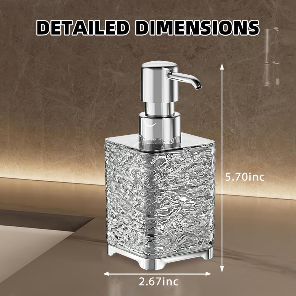 Soap Dispenser with Pump, Refillable Liquid Hand Soap Dish Soap Dispensers for Bathroom Counter, Kitchen Sink