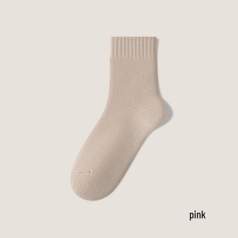 Women's Cashmere Mid-Calf Velvet-Enhanced Socks for Autumn and Winter