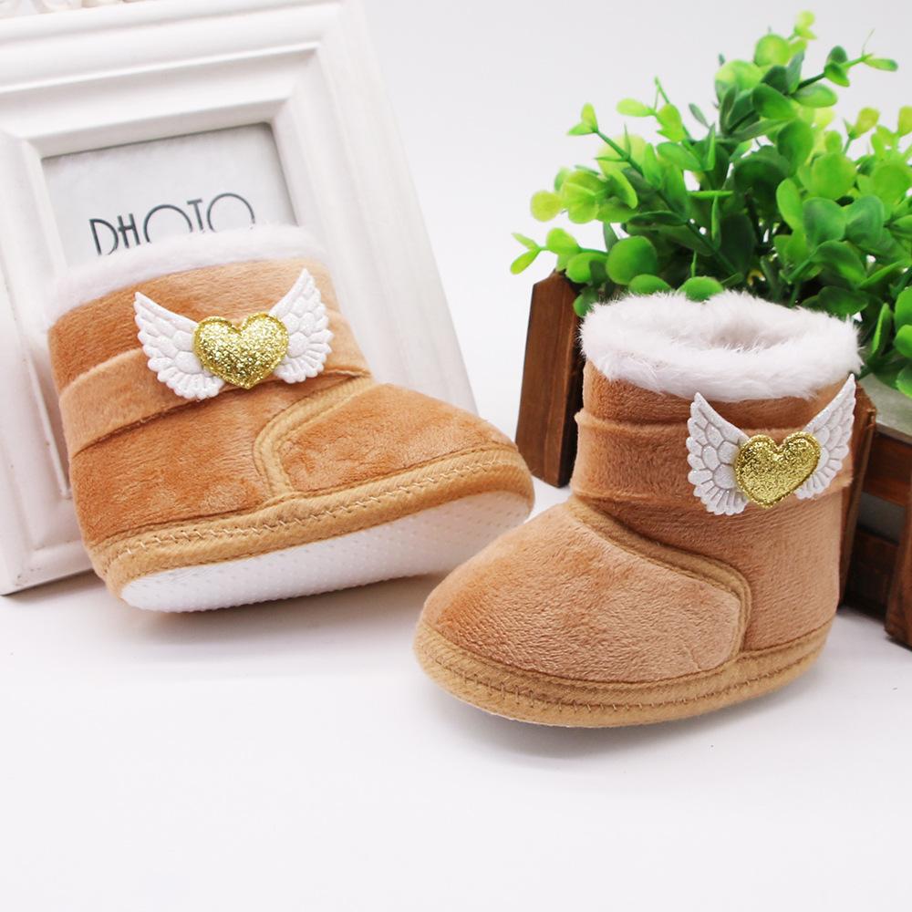 Baby Shoes, Newborn Baby Shoes, High-top Solid Color Snow Boots, Flanging Sleeves, Plus Velvet Thick Cotton Shoes