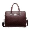 TS JYL laptop bag,Business Embossed Briefcase Wearproof Leather Grid Laptop Handbag