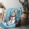 Tuniu Cute Snowman Plush Throw Blanket for Kids Teens Adults Sofa Bed Room Decor Gift
