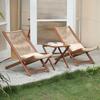 Compact Folding Rattan Balcony Set: 3-Piece Woven Table & Chairs for Indoor/Outdoor Use In Living Room or Bedroom