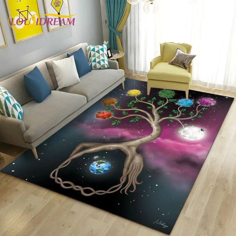 Rainbow 7 Chakra Mandala Bohemia Area Rug,Carpet Rug for Living Room Bedroom Sofa Doormat Decoration,Yoga Non-slip Floor Mat