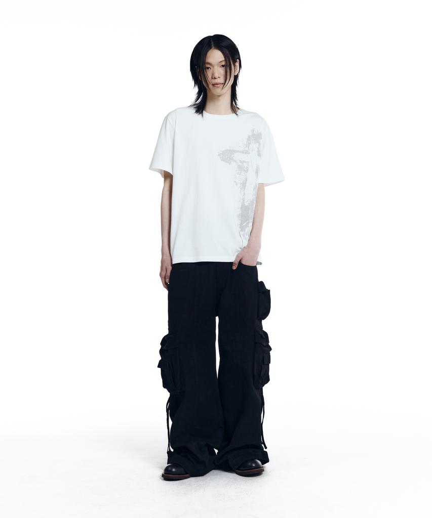 AAKAM Splatter Painted Cros2 Half Top (White)