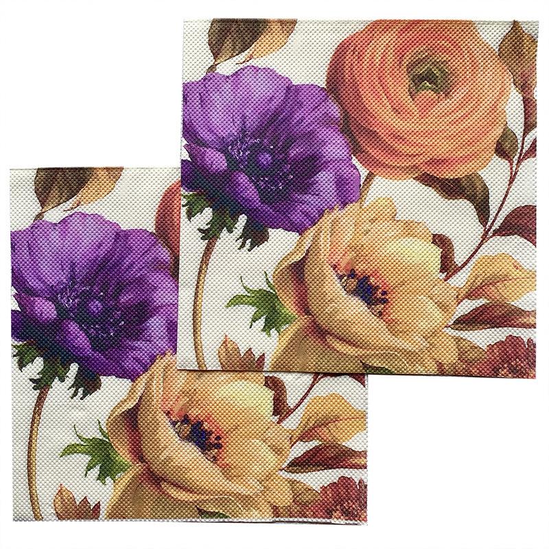 20pcs/Pac 33*33cm 2-Ply Disposable Party Napkin Floral Pattern
