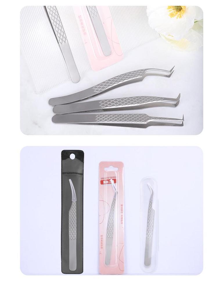 Precision Gold Feather False Eyelash Tweezers for Lash Artists - High-Precision Sandblasted Fiber Tip for Individual Lash Application and Blooming.