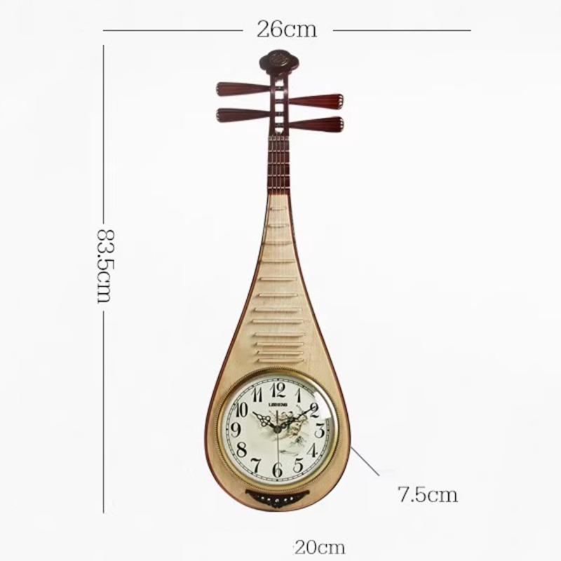 

Silent Wall Clock Creative Pipa Shape Wall Clocks Classical Art Large Quartz Clock Living Room Aesthetic Decoration Accessories