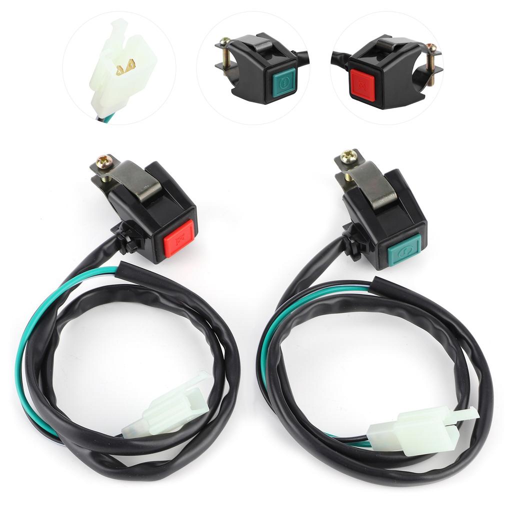 Universal Motorsykkel Starter Kill Switch Styre Tenning Dual Button 22mm Passer til Yamaha ATV Dit
