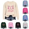Women's Long Sleeve Neck Printed Pullover Sweatshirt Casual Top