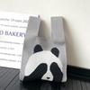 Cute Panda Knitted Shoulder Bag, Versatile for Spring And Summer, Large Capacity Tote Bag for Students And Commuters