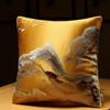 Sofa Throw Pillow Pillowcase Soft Silky Feeling Backrest Cushion Cover Living Room Luxury Decor Chinese Shanshui Embroidery