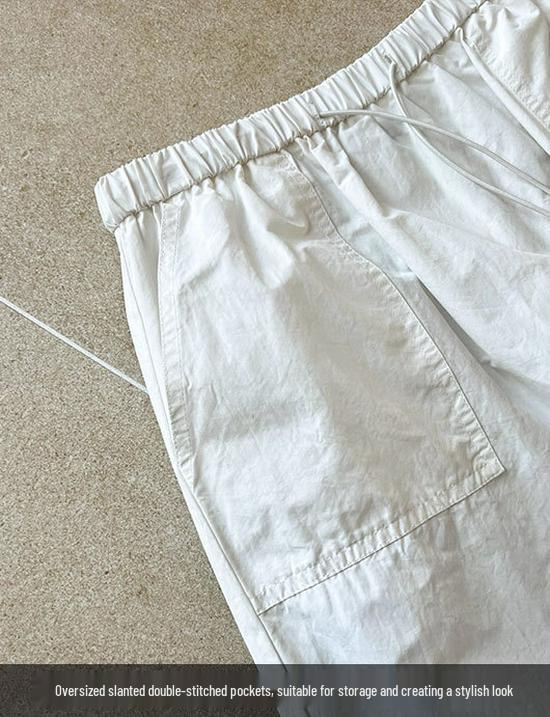 LUXI 2025 Retro High-Waisted Drawstring Cargo Mini Skirt