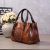 Vintage Chinese Style Shoulder Crossbody Bags for Women Embossing Print Tote Bags Large Capacity Multi-Pocket Soft Handbags