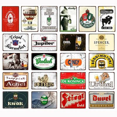 Belgium Beer Tin Plaque Vintage Man Cave Metal Signs Beer Tin Sign For Bar Pub Kitchen Drink Poster Plates Gift Xcm A